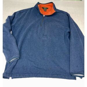 Woolrich Mens Large Pullover 1/4 Zip Long Sleeve‎  Hiking Blue A53